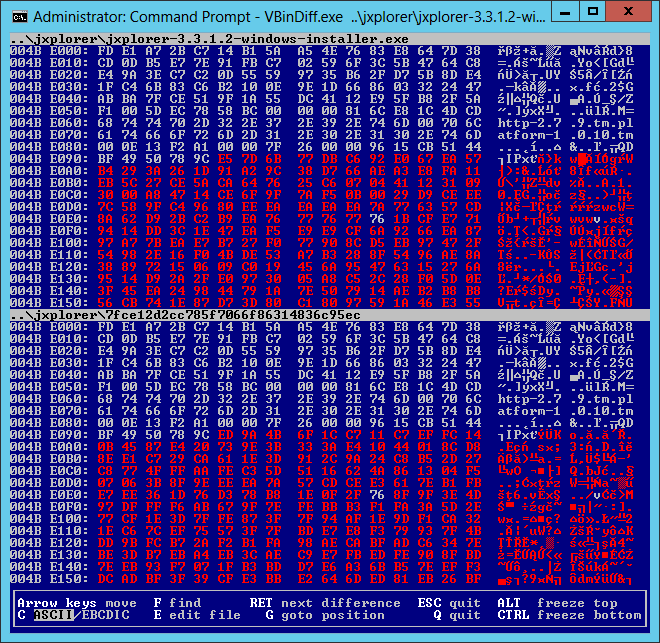 VBinDiff - JXplorer